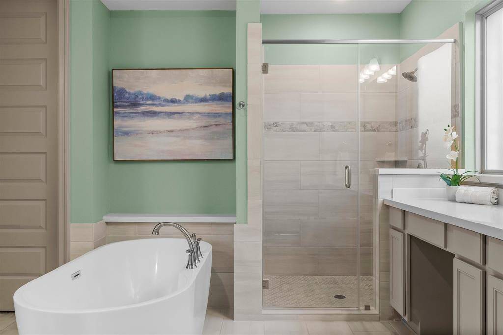 Relax at the end of a long day in your soaking tub.