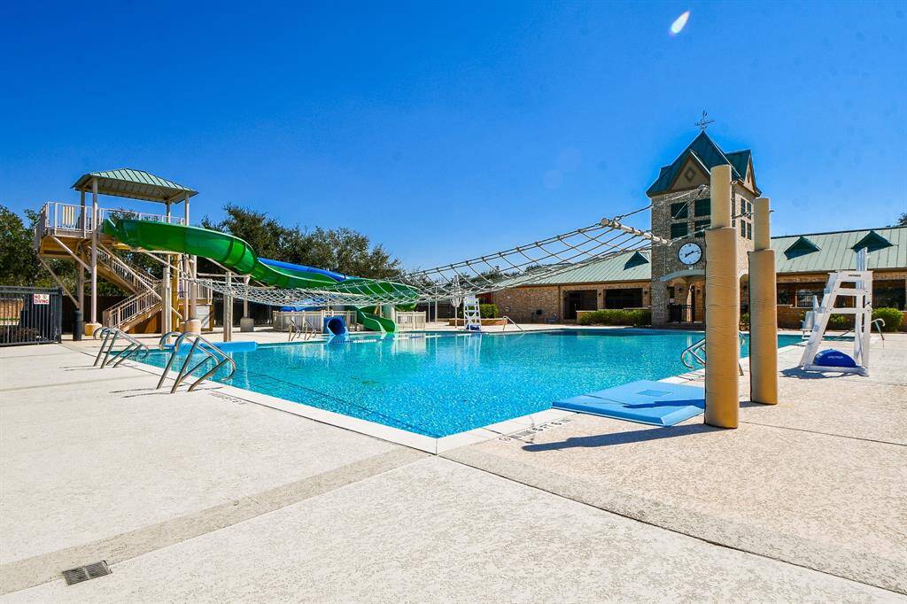 Plan a 'day at the beach' at this glimmering community pool!