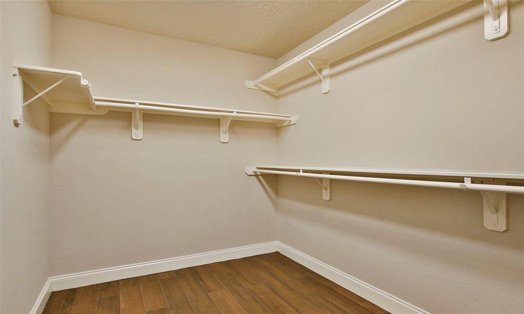 Large walk in closet located off the Primary Bath.