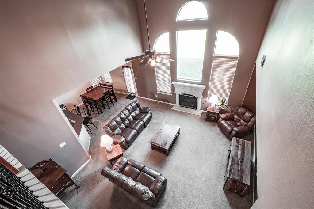 View of living room from upstairs.