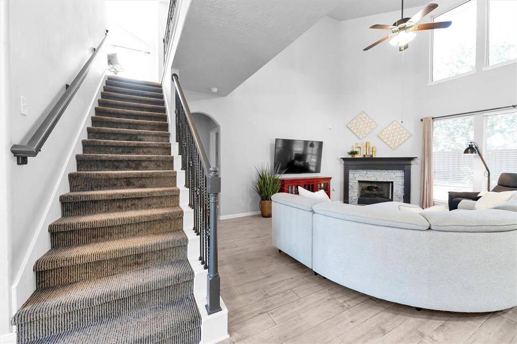 View of from the family room leading to upstairs living