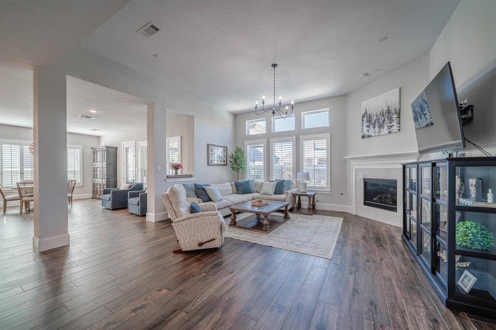 Family living area prewired for surround sound