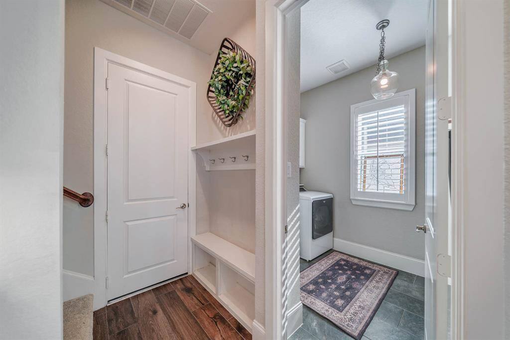Garage entry with mudroom