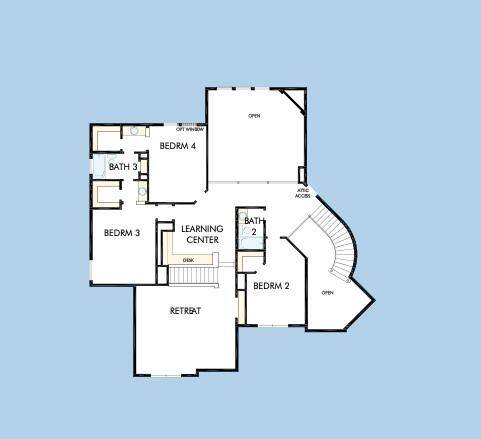 2nd Floor Plan *Added Media room in Open Area, not shown*