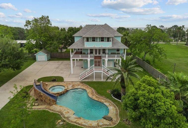 enjoy the heated pool with waterslide!