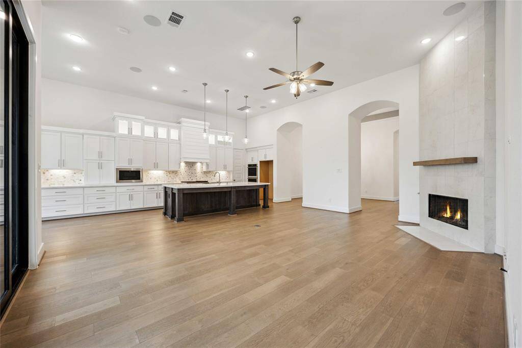 View of the living room and kitchen