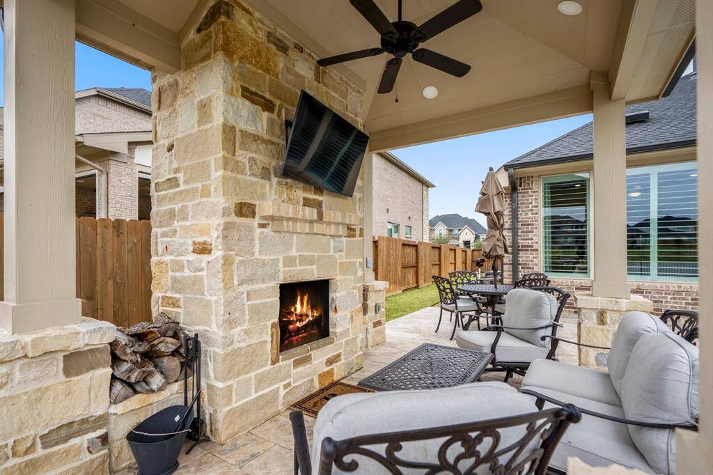 Enjoy late night chats gathered around the wood burning fireplace!