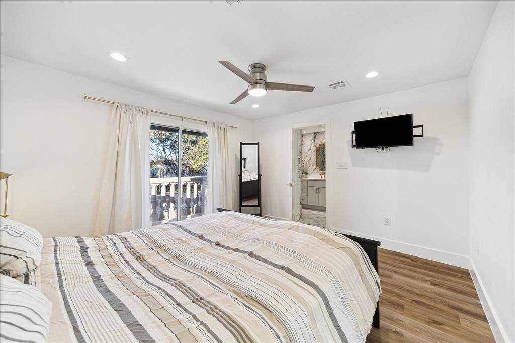 This private retreat is a great space to begin and end your day. This suite offers LVP flooring, neutral paint, modern lighting, a large walk-in closet and ensuite access to an exterior balcony and a stunning ensuite bathroom.