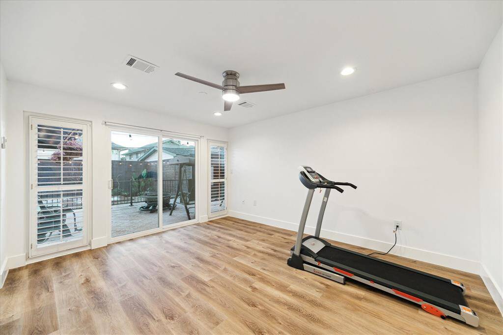 The guest quarters offer a comfortable space for guests LVP flooring, updated lighting, access to the patio and pool, a separate HVAC unit, and plenty of room for personal touches.