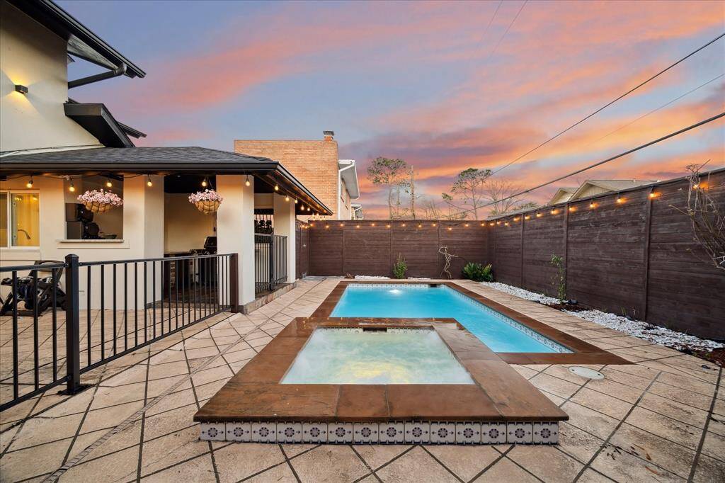 Texas summers are even better with your own backyard pool and spa! This inground heated pool and spa has been recently updated with heater, filter, and smart cleaner. Also note, the pool is separately fenced from the patio and summer kitchen to help keep the youngsters safe and sound.