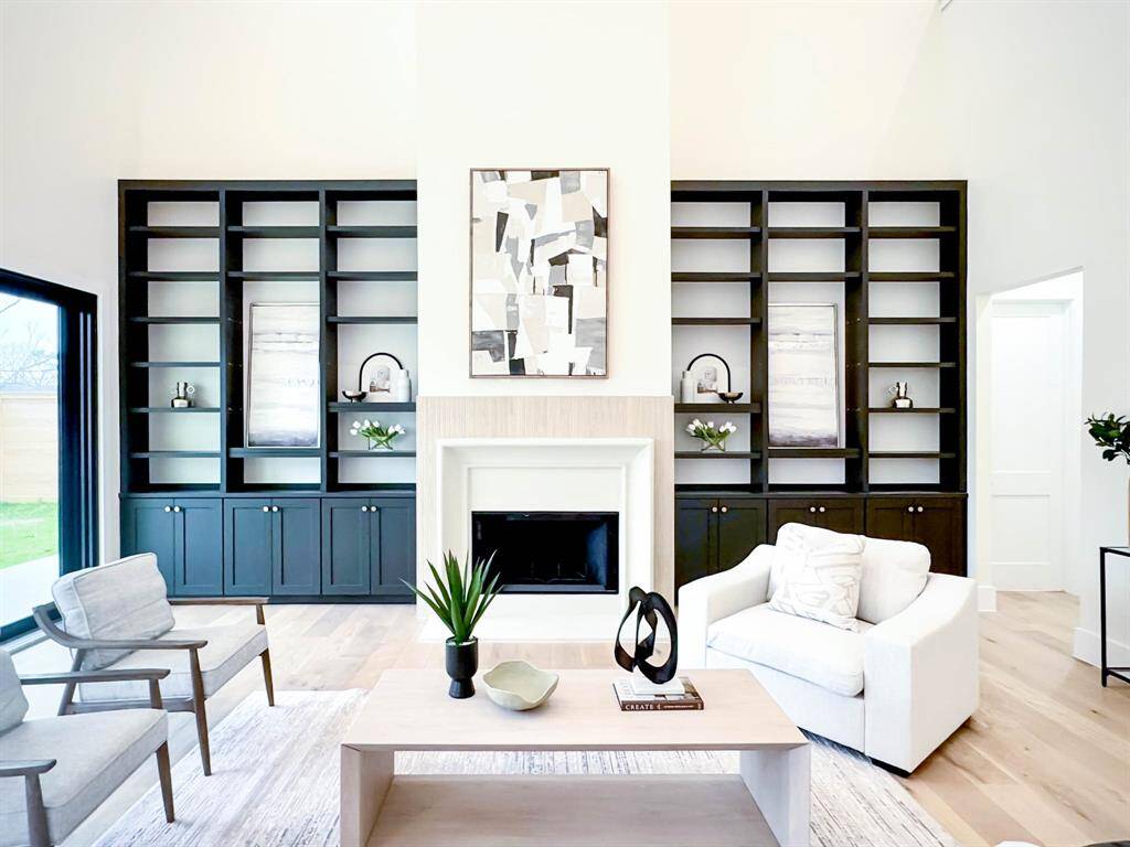 Gas fireplace in living area