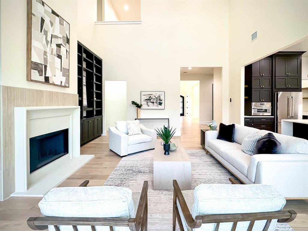 High ceiling living area