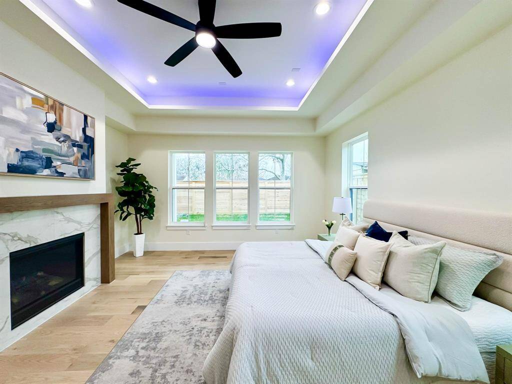 Gas fireplace inside master bedroom