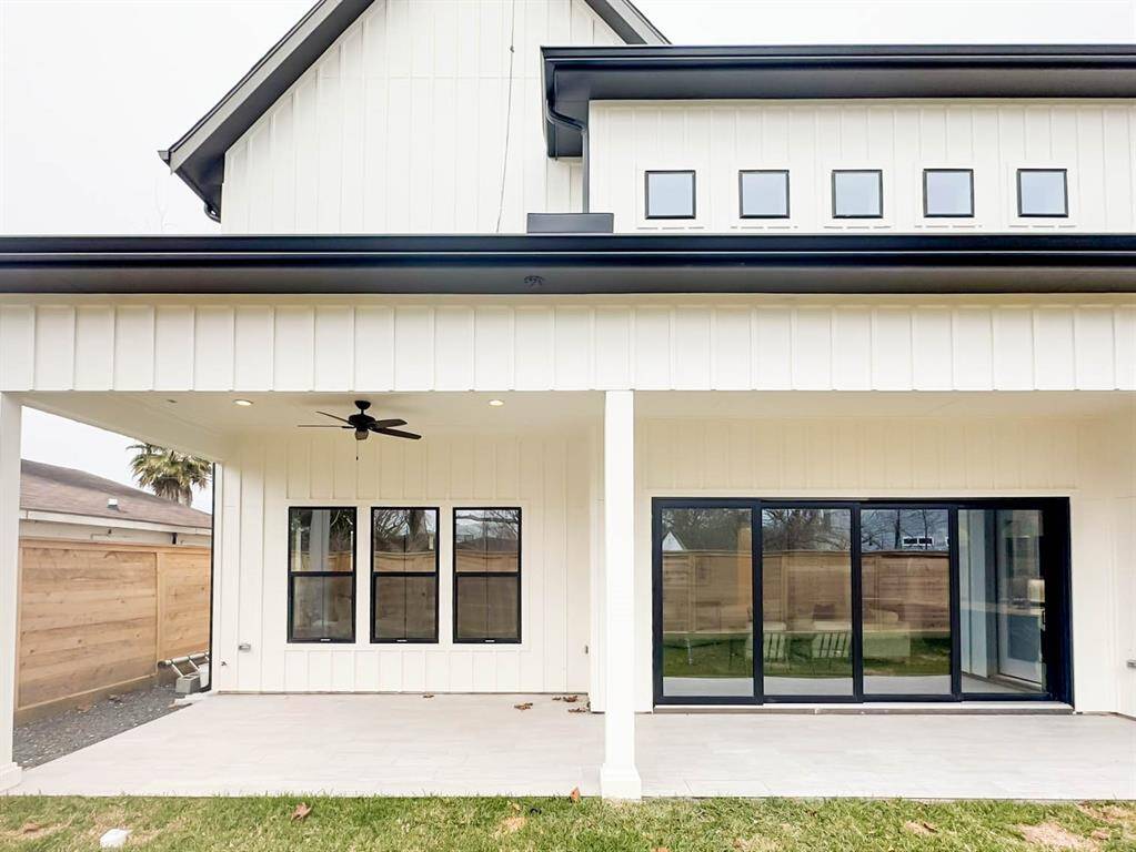 Large patio at backyard