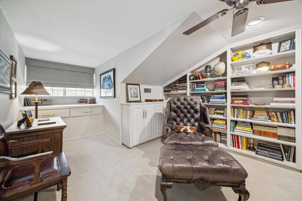 The home office has great built ins and would also be perfect for a gameroom, craft room or whatever flex space works for you.