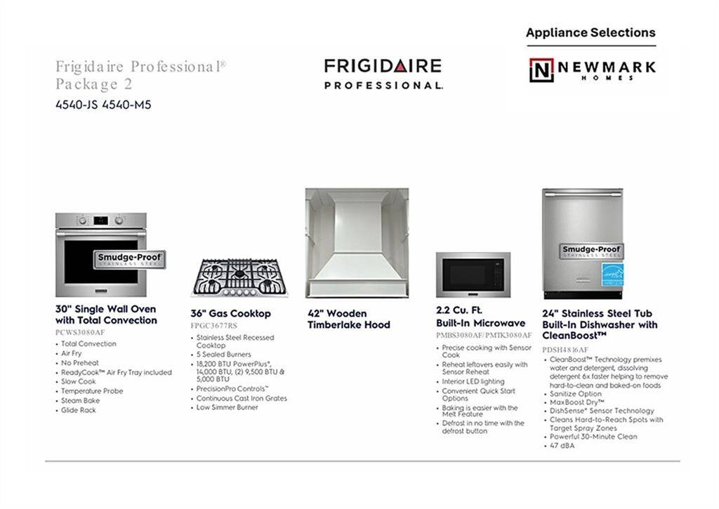 NEWMARK HOMES STANDARD FEATURES