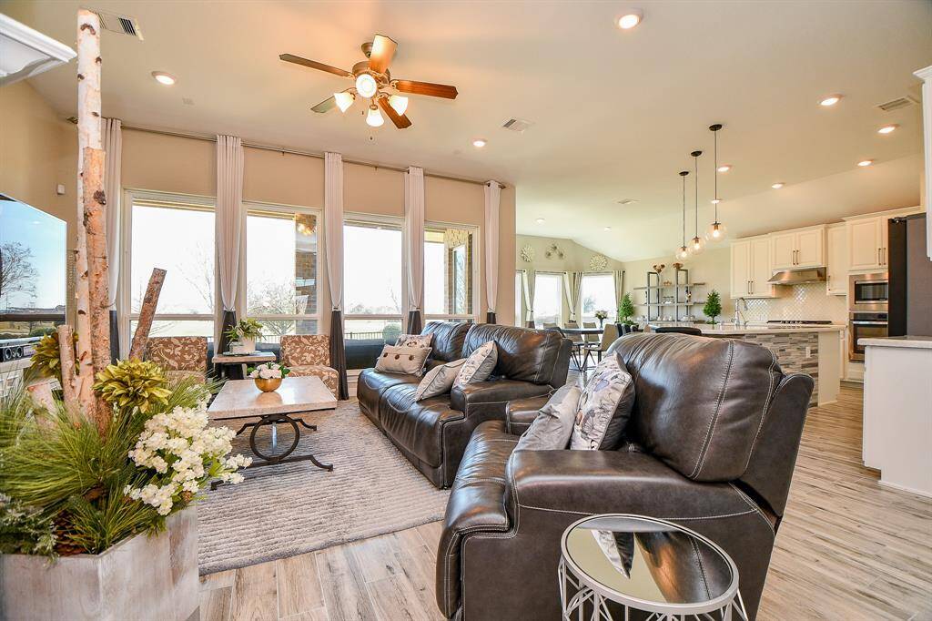 Kitchen overlooks the main living area