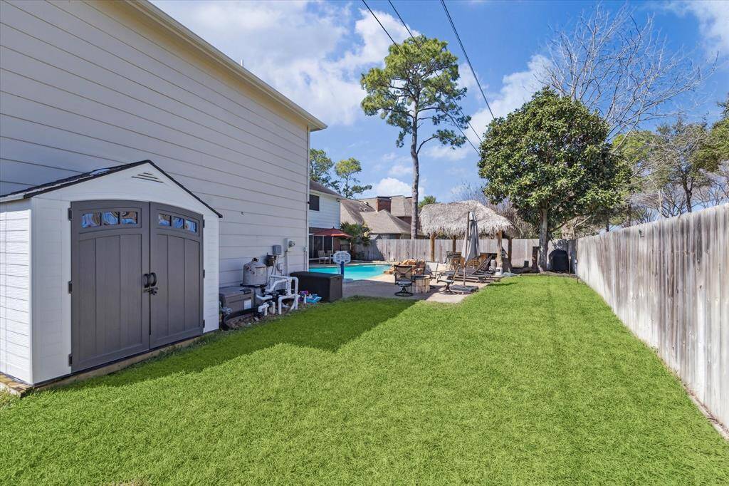 The Pool equipment was new in 2019 and the storage shed offers a great place to store all of the outdoor activity and lawn care equipment.