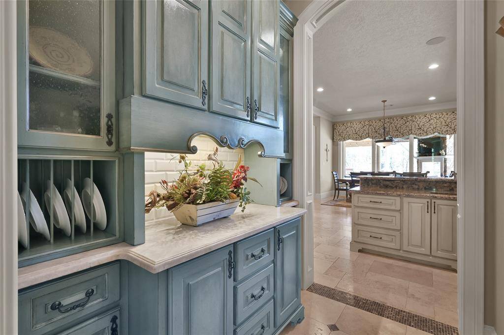 Serving is made easy in the adjoining butlers pantry.