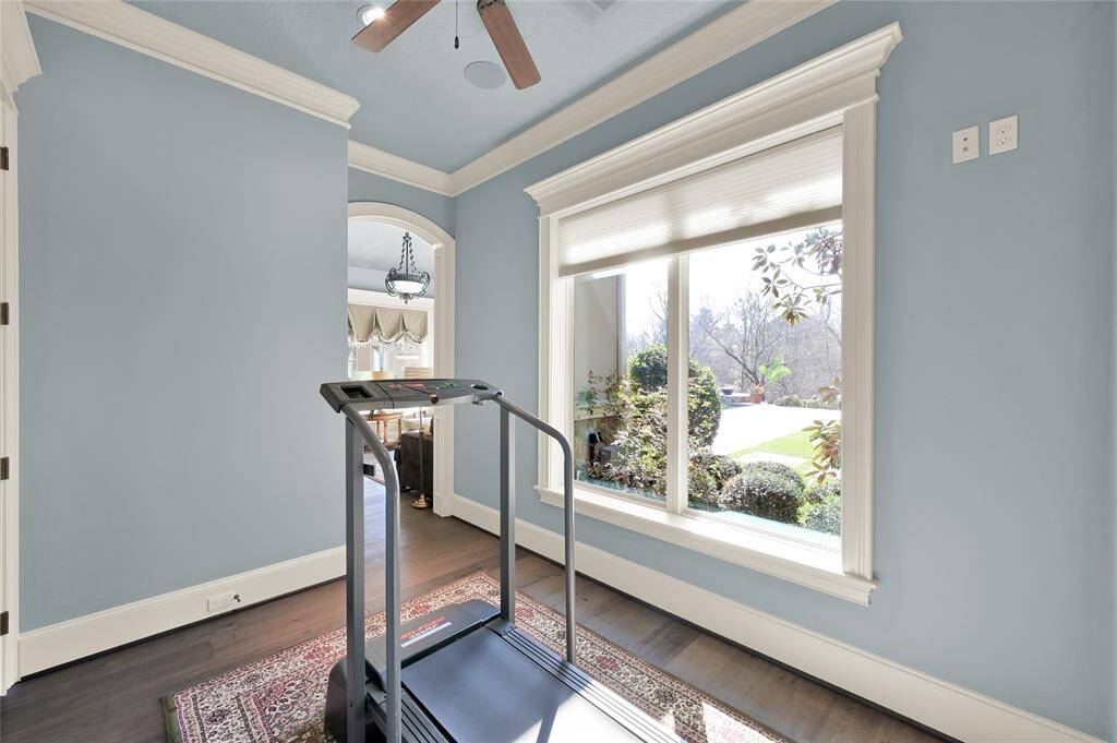 An attached flex space makes a perfect home gym or nursery!