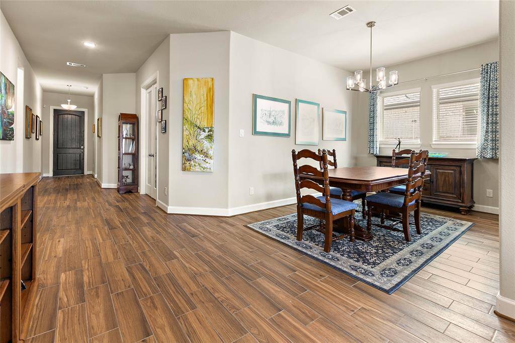 Spacious dedicated dining room.