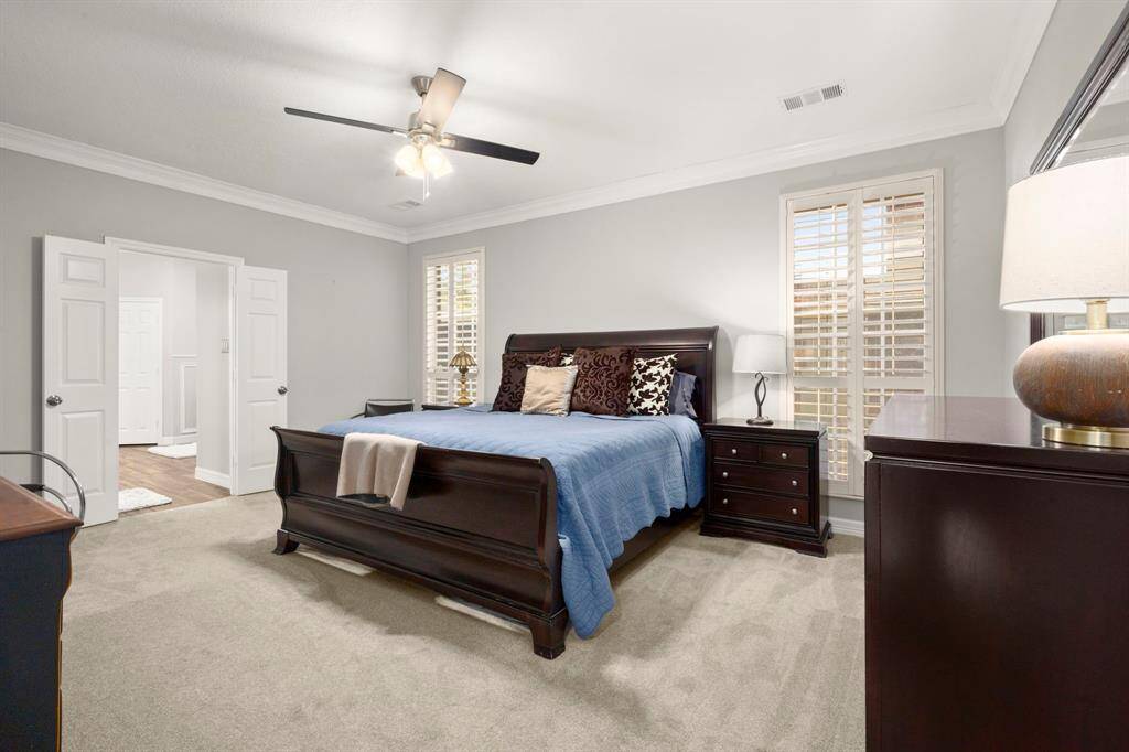 Get ready for this.... a fully remodeled primary bath with stand-alone soaking tub. Double closets on each side of the tub.