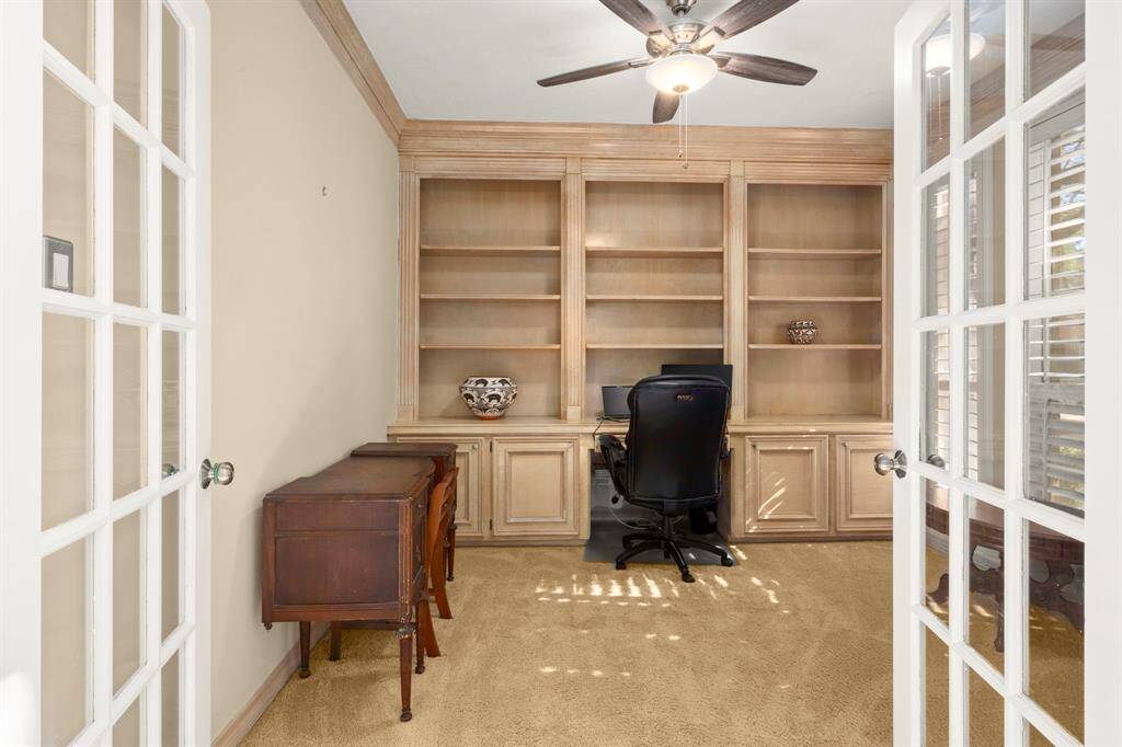 Family room easily accommodates your oversized sectional.
