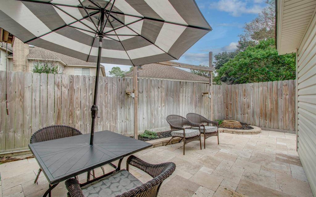 Elegant paved patio perfect for entertaining friends and family.