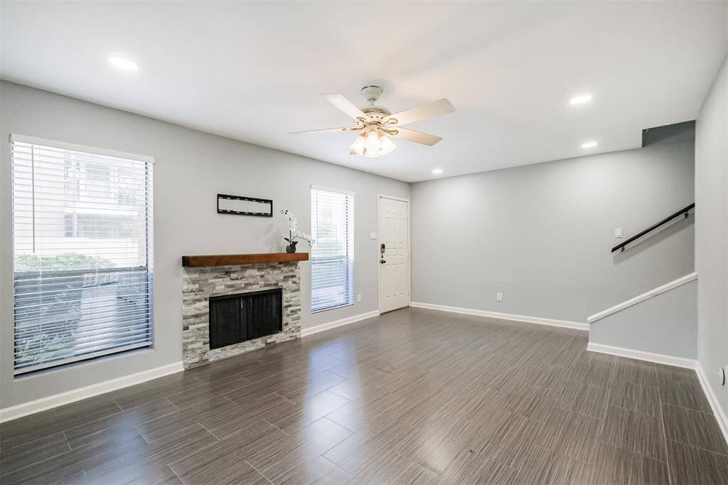 Large living area with firplace.