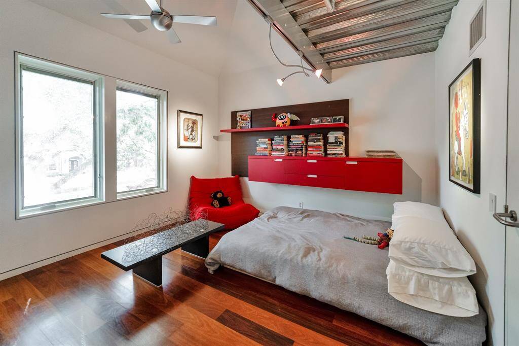 Bedroom #2 has a unique design and contemporary flair.