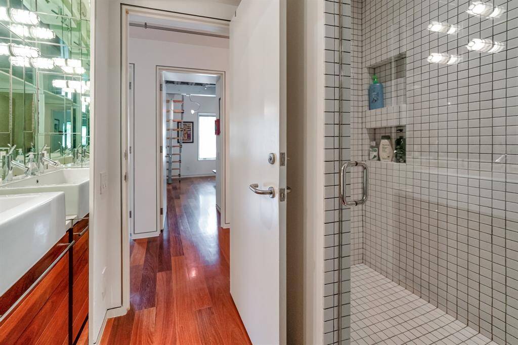 Second bathroom with a walk-in shower.