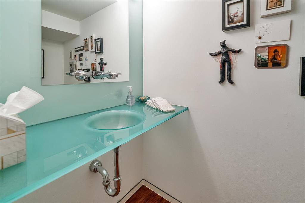 Guest half bathroom on the first floor.