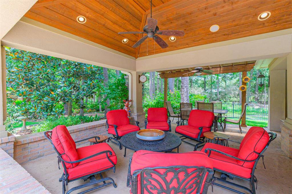 Look at all the covered dining/seating space in this pavilion!