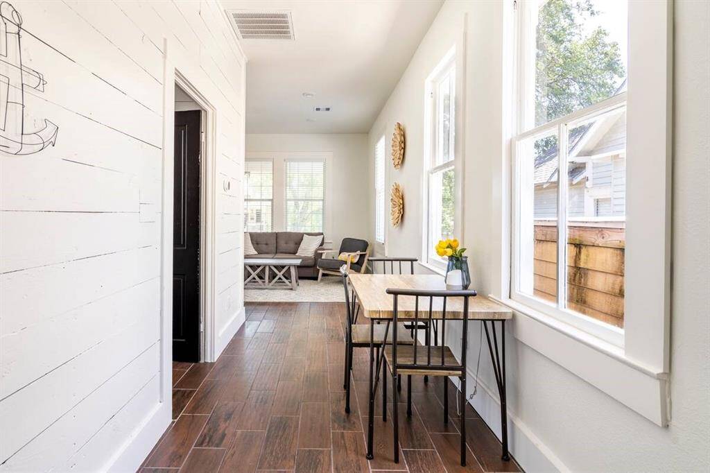 Dining room facing living room.