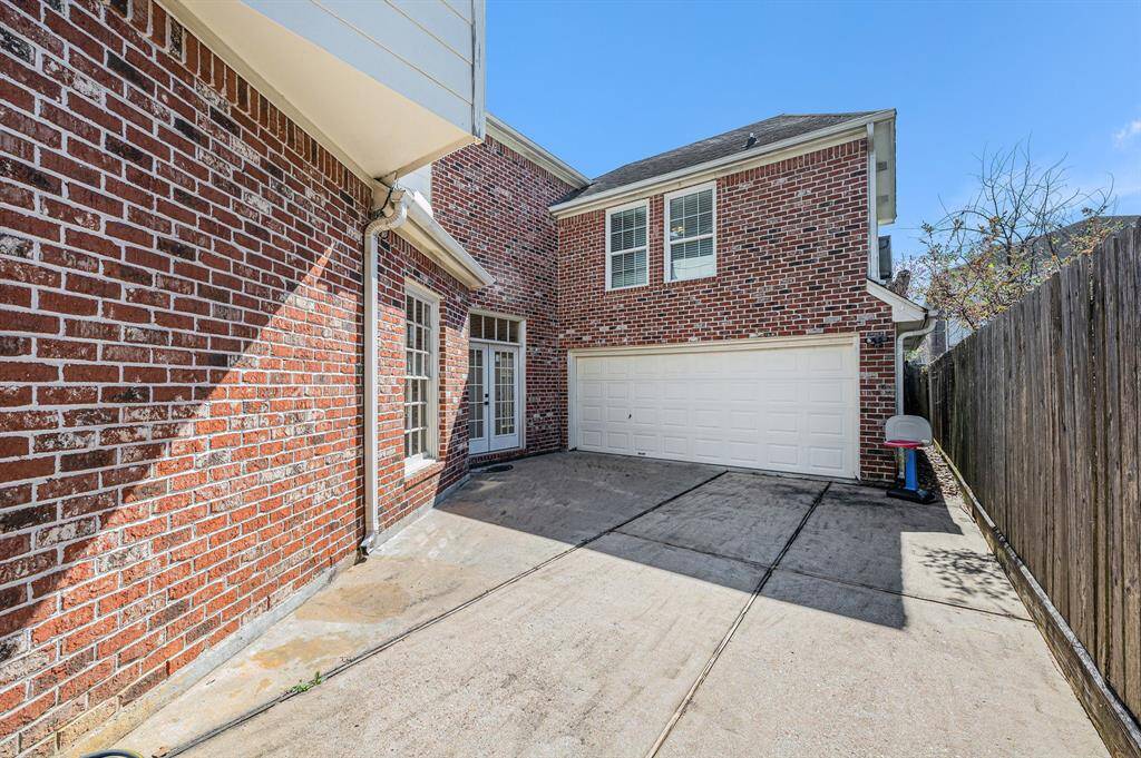 View of garage.