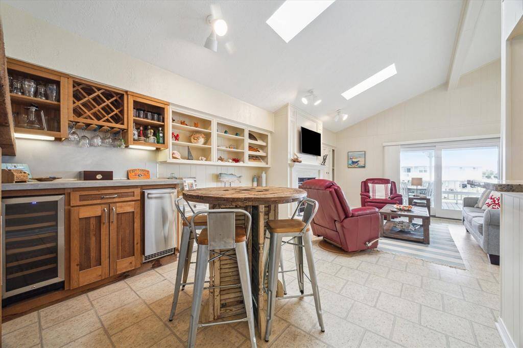 Enjoy a glass of wine with a view right on out onto the deck!