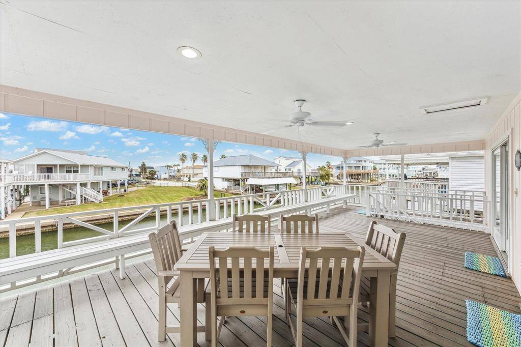 Reverse view on the main floor covered deck.