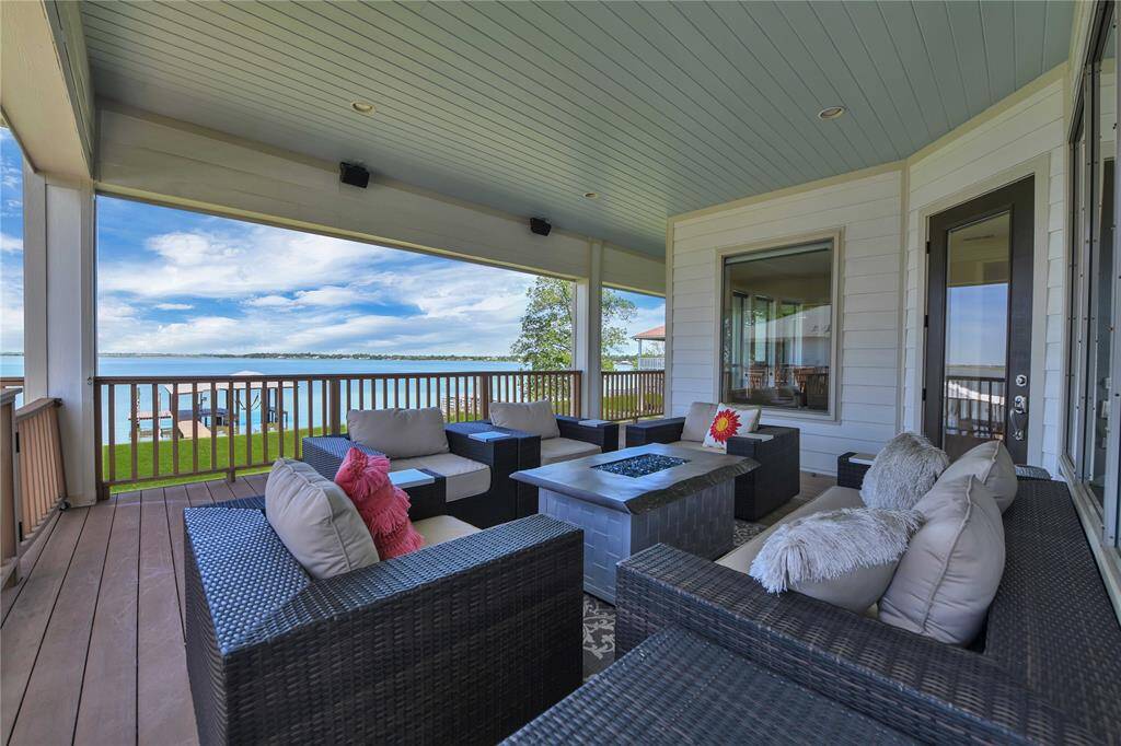 2nd floor covered deck with surround sound.