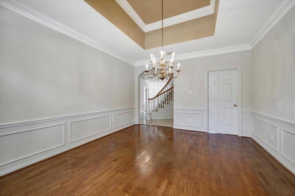 Another view of the dining room. The door leads to the kitchen.