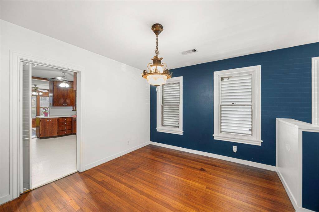 Dedicated dining space with built-ins for separation.
