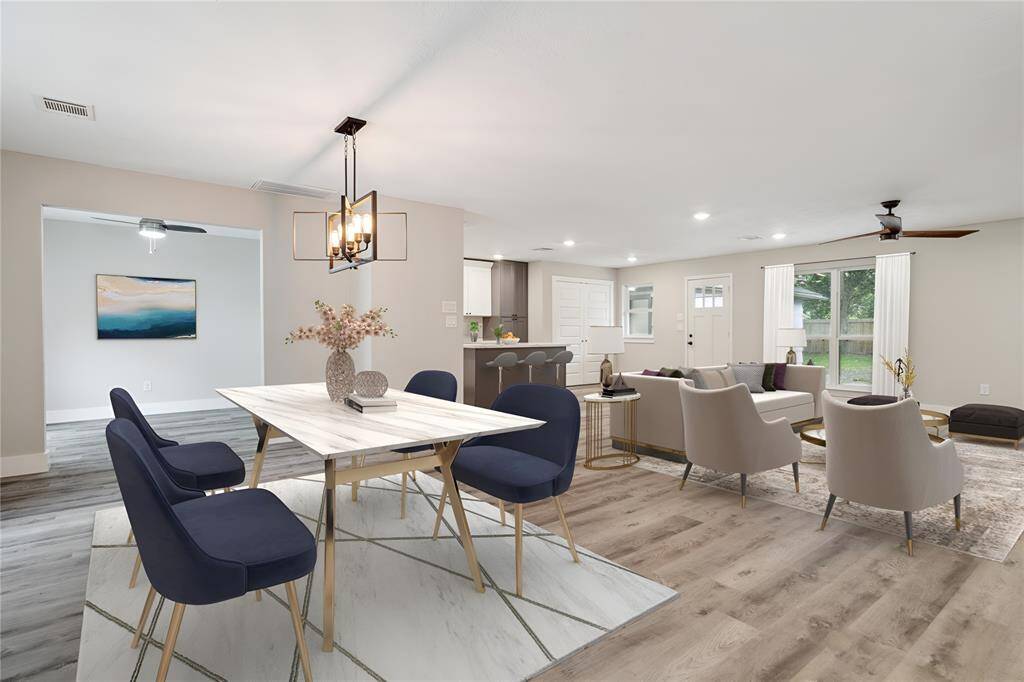 5466 Beechnut beautifully renovated home in great location. Open living dining, virtually staged