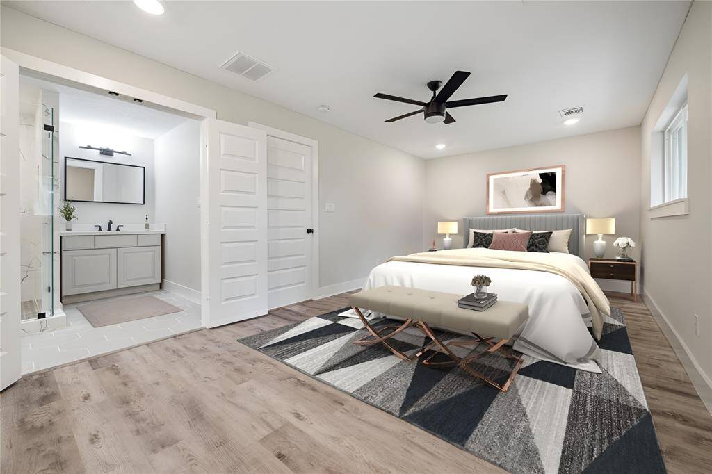 Master bedroom, virtually staged