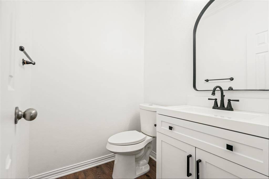 Stylish powder room on the main floor.