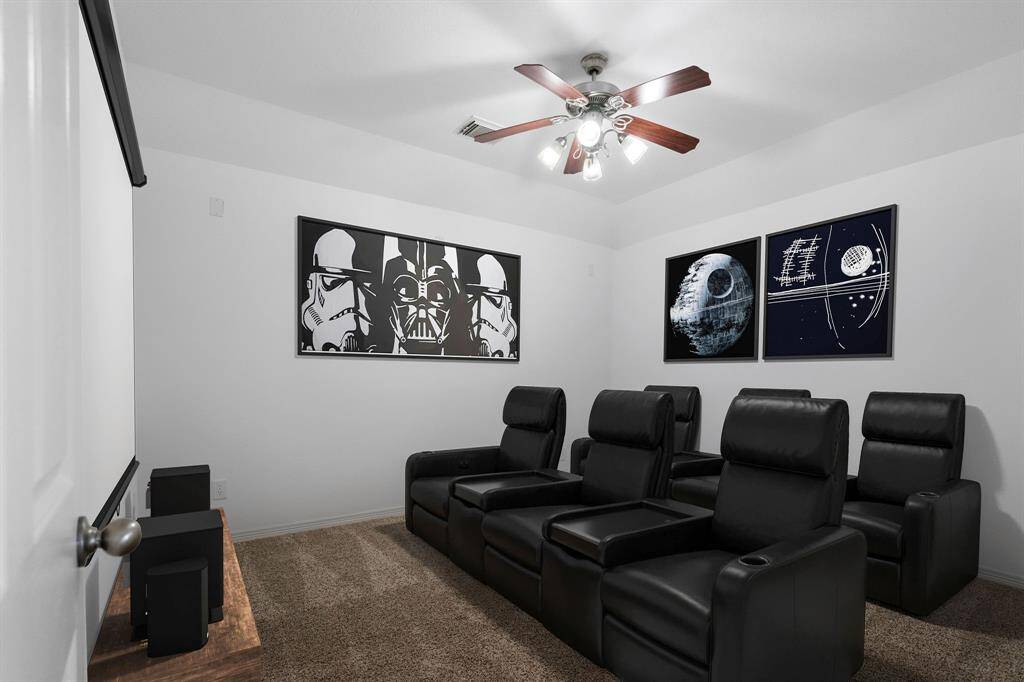 Inviting Upstairs Home Theater - Ready for Entertainment