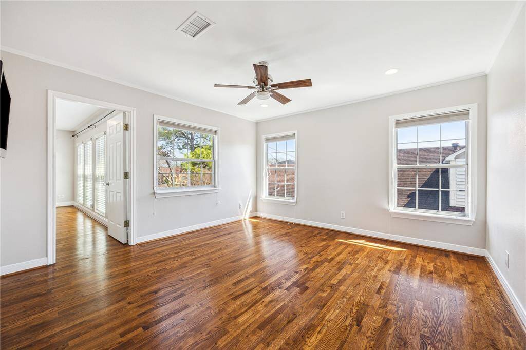 Sunroom located between the primary Bedroom and Study