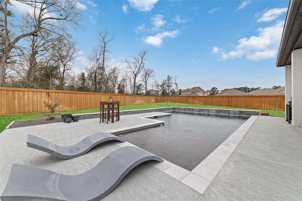 Enjoy the modern edge of the pool design.