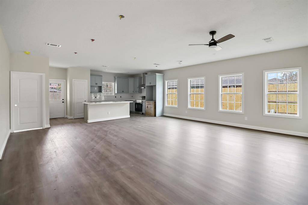 Open concept kitchen/living area