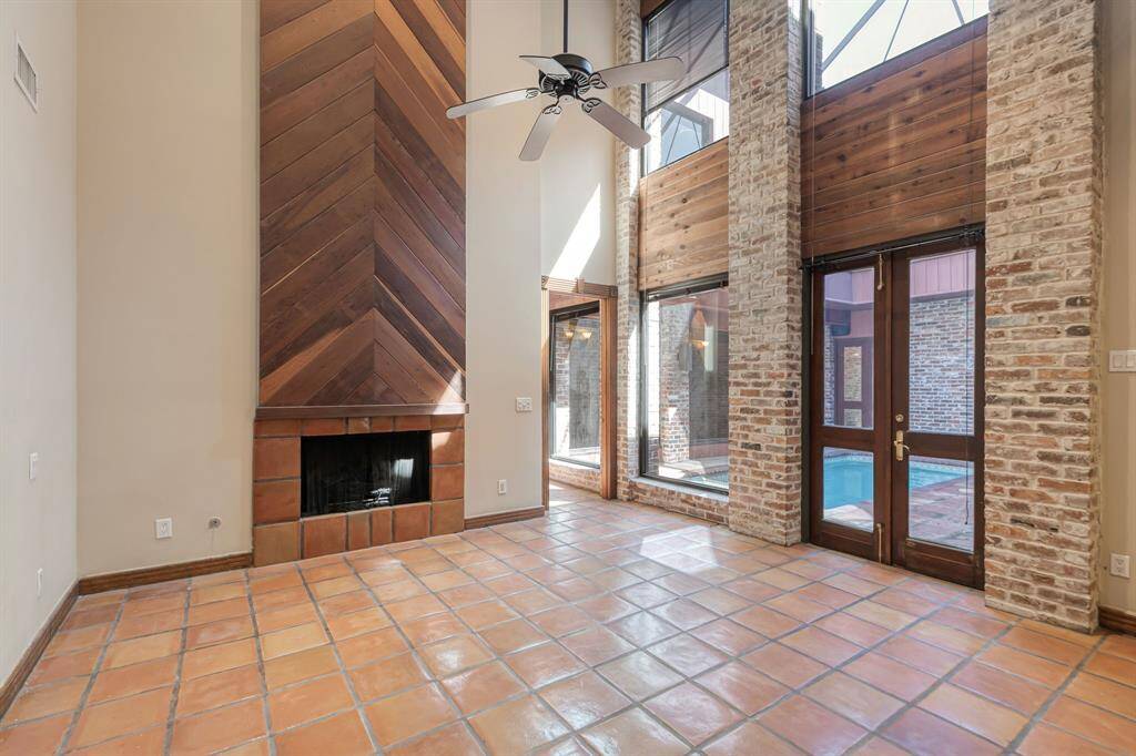with a beautiful fire place