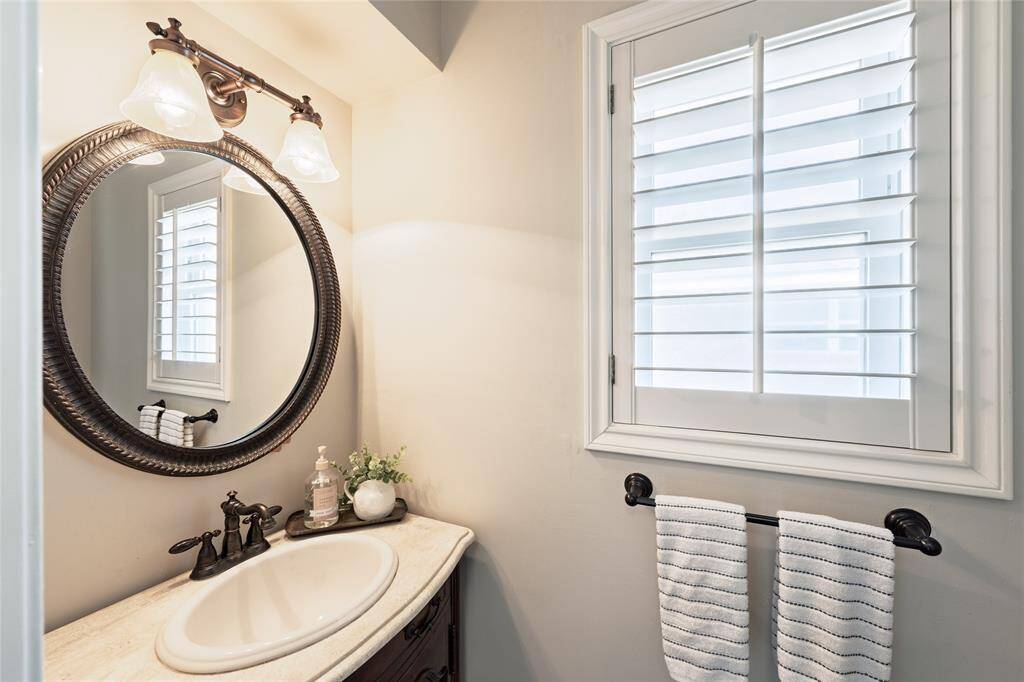 Stylish half bath perfect for your guests.