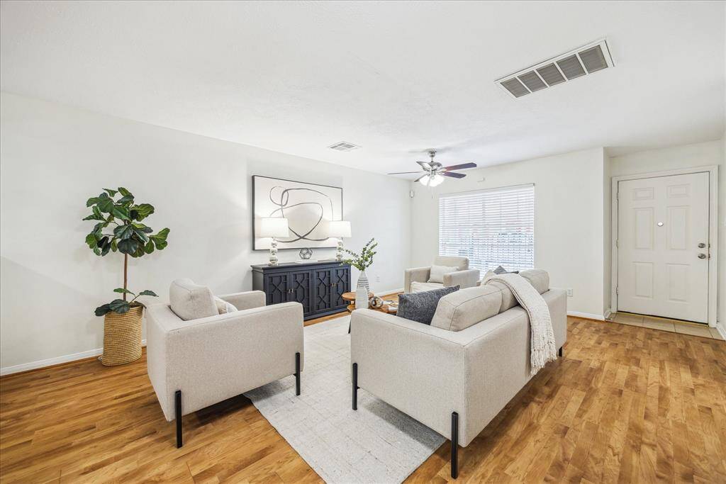 Close up view of living room